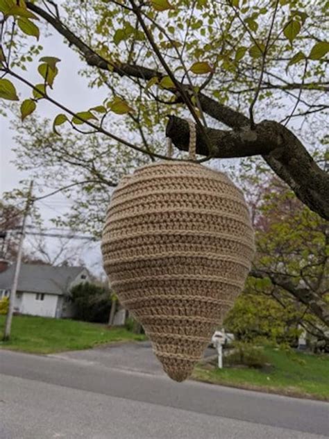 crochet wasp nest decoy.